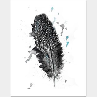 Guinea Fowl Feather Print Posters and Art